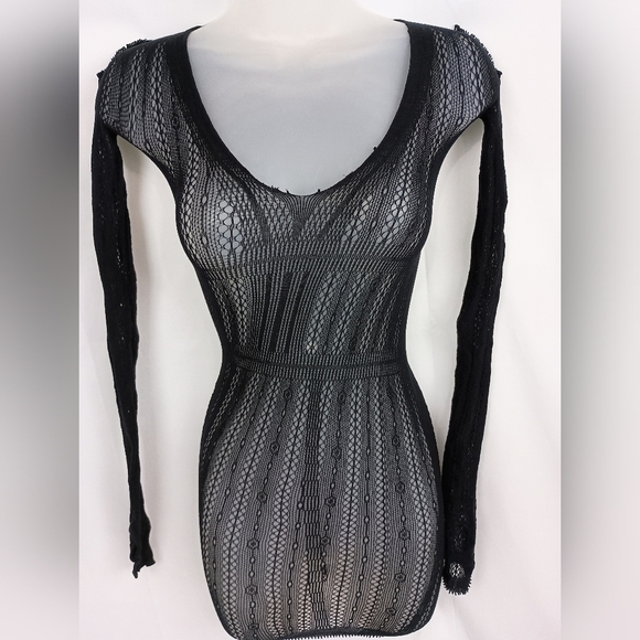 2/$40 NEWSexy Black Fishnet WhimsigothCoverup Preppy Summer Mini Dress(#1,336) - Picture 5 of 7